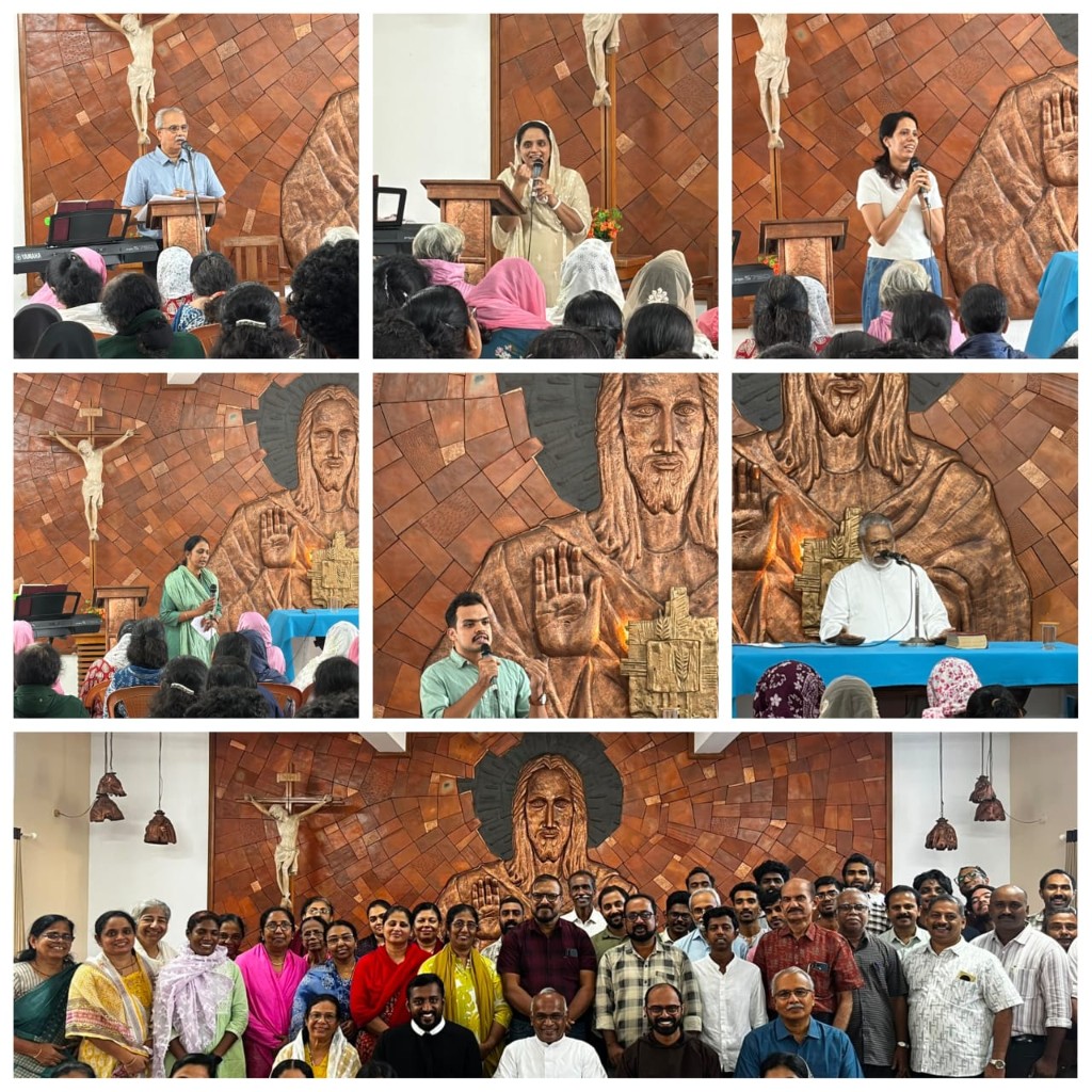 Teaching and gathering in the chapel at the Unbound Freedom in Christ Conference, Aluva, August 2026